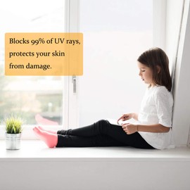 Privacy Blackout Window Glass Film No Glue（17.5 in x 6.56 Ft White ）, Opaque Frosted Window Tint for Home, UV Blocking Heat Control Static Cling Non Adhesive for Bathroom Office Living Room