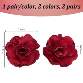 DELORIGIN 1 Pair Red Flowers Shoe Clips Wedding Shoe Buckles Bridal Removable Shoe Clips Shoe Buckle Charm Bag Clothing Hair Decorations for Women Hairpin Brooches Party Heels Flats Pumps Craft
