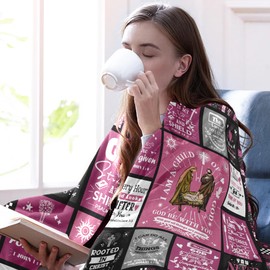 Christian I Am a Child of God Throw Blanket Gifts for Women 60"x50",Mom Birthday Gifts Blanket from Daught,Inspirational Religious Get Well Blanket,Bible Verse Gifts to Wife from Husband,Sister