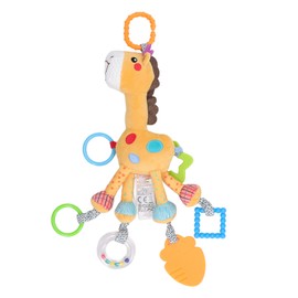 Baby Comfort Toy Giraffe Hanging Toy Colorful Plush Animal Pendant for Newborn Stroller Bed