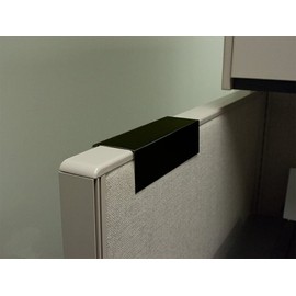 The Original Over the Cube - Quality Aluminum, Changeable Cubicle Nameplate Holder, Black Base, and Black Name Plate Holder, 8" x 2" (2.75" Cubicle Wall Depth) - Made in The USA