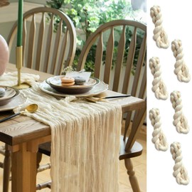 Ivory Cheesecloth Table Runner Set of 6 Runners 12 ft 142 in Long Each Cream Gauze Table for Wedding Table Baby Shower Decorations or Bridal Shower Decor Modern Table Runner Boho Table Décor