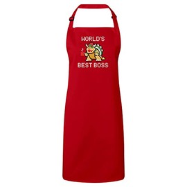 Fabulous Premium-Küchenschürze Rot World's Best Boss Video Games Maskottchen Parodie Bösewicht Retro Gaming 80's