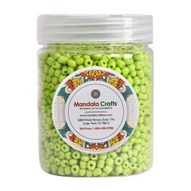 Mandala Crafts Glass Beads Kit - 6000 8/0 Small Green Beads for Jewelry, Bracelet, Necklace