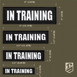 Bluyellow 4Pcs in Training Dog Patch Set, Hook and Loop Embroidered Dog Patches for Service Dog in Training Vest, Tactical Harness, Service Dog Patches, Black and White, 2x6, 1.5x5, 1x4.5, 1x3.5