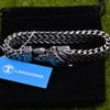 LANGHONG Norse Viking Wolf Bracelet Men's Stainless Steel Mesh Chain