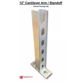 Generic 12" Slotted Cantilever Arm Mount Standoff for Unistrut Channel Strut Bracket - 10
