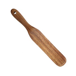 1Pc Ergonomic Long Handle Spatula Wear Resistant Kitchen Flat Spurtle Easy Clean Wooden Cooking Turner for Non Stick Cookware