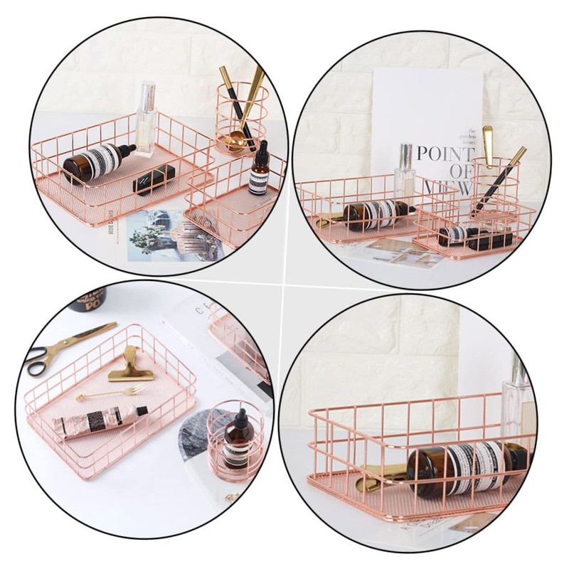 CIYODO 2pcs Multipurpose Desktop Storage Baskets Stylish Square Organizers for