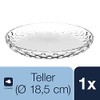 Leonardo 066339 Plate, Transparent, Plain, Glass, Round, 18 cm