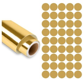 Dots Round Vinyl Color Coded Inventory Label Chrome Gold 3/4 Inch Stickers Pk of 45