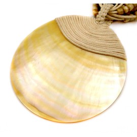 Swimmi Handcrafted Round Mother of Pearl Necklace, Natural Mother of Pearl Beads Necklace for Women Jewelry (EA008)