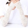 FloralGrace 1 Piece White Lace UV Protection Arm Warmers for