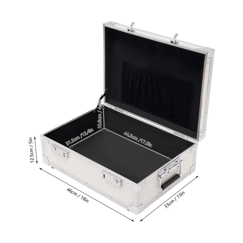 DYNAMI Aluminum Alloy Locking Storage Box, Silver Storage Lock Box