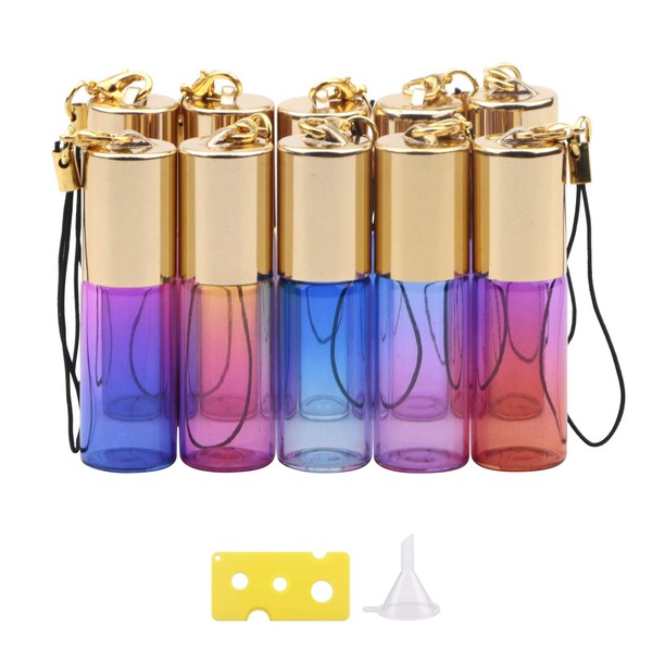 Newzoll Glass Roller Bottles, 5ml Mix Gradient Color Roll on