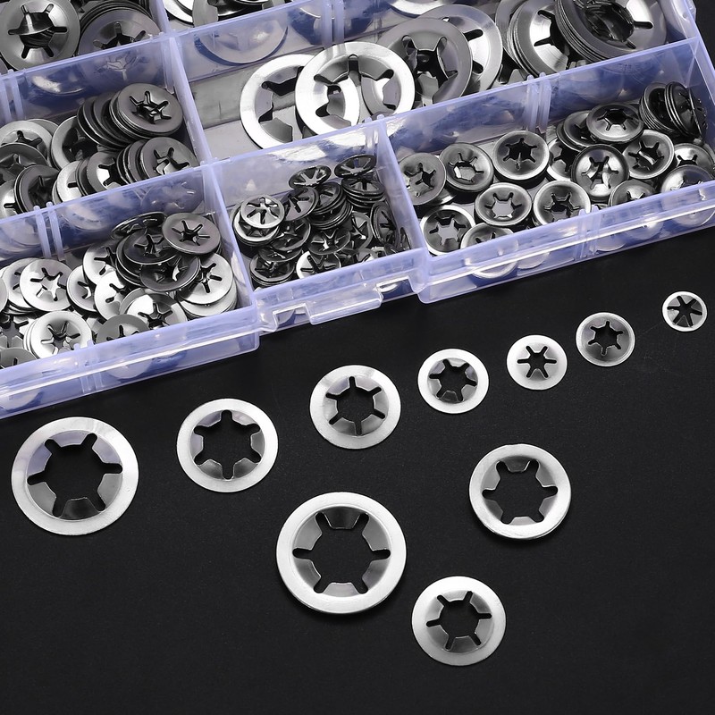 340 Pcs Starlock Washers, Internal Tooth Washers, Quick Speed Locking