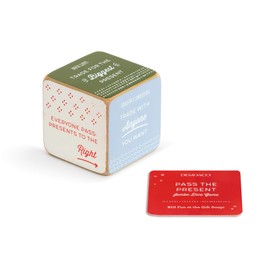 DEMDACO Pass The Present Vintage Colorful 3 x 3 Wood Composite Holiday Jumbo Dice Game