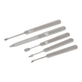 OHPHCALL 5pcs Stainless Steel Dead Skin Forks Cuticle Removers Nail Art Tools for Manicure and Pedicure Professional Grooming Kit for Men and Women