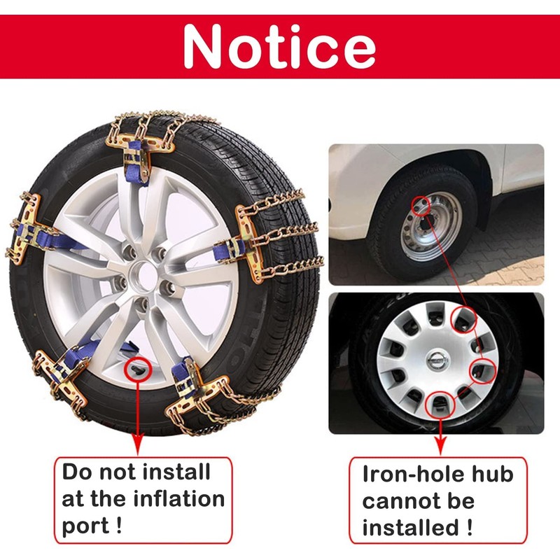 Snow Tire Chains, Universal Car Emergency Anti Slip Snow Chains,