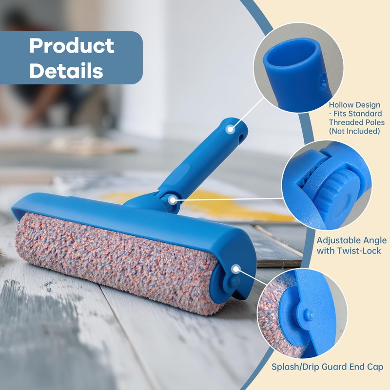 10" Ceiling Paint Roller with Shield, Ceiling Roller Splatter Guard