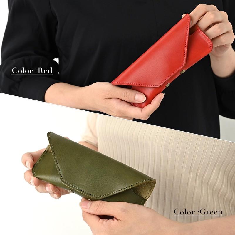 Naru Tochigi Leather Glasses Case, Eyeglass Case, Genuine Leather, Stylish,
