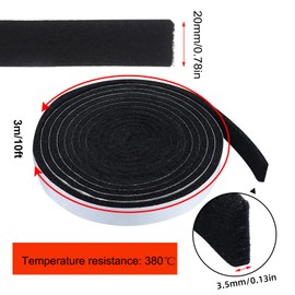 Carkio 3 Pack 1/2 Inch x 1/8 Inch 10 Foot Grill Seal Strip Smoker Seal High Heat BBQ Smoker Seal Fireproof Tape for Smoker Lid
