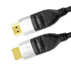 Cablesson Ivuna Flex Plus 13.12 Ft (4m) High Speed HDMI Cable (HDMI Type A, HDMI 2.1/2.0b/2.0a/2.0/1.4) - 4K, 3D, UHD, ARC, Full HD, Ultra HD, 2160p, HDR - rotating and swiveling connectors - Black