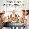 Bouiexye 4 Pack Disposable Table Cloth Black Gingham Plastic Tablecloth