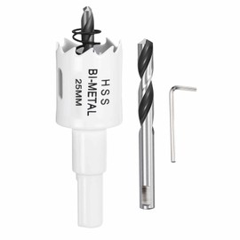 CoCud 31/32"(25mm) Hole Saw Kit, M42 Bi-Metal Hole Cutter - for Metal Sheet, Wood Board, Stainless Steel, Copper, Aluminum. White