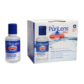 Purilens Mini Preservative-Free Contact Lens Saline 60ml (2 fl. oz.) 6 Pack