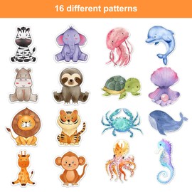 HENGBIRD Pack of 2 Sticker Roll Stickers Animals Children Sea Animals Stickers Kids Sticker Animals Sticker Roll for Gift Decoration Stickers Party Decorations Sealed Labels