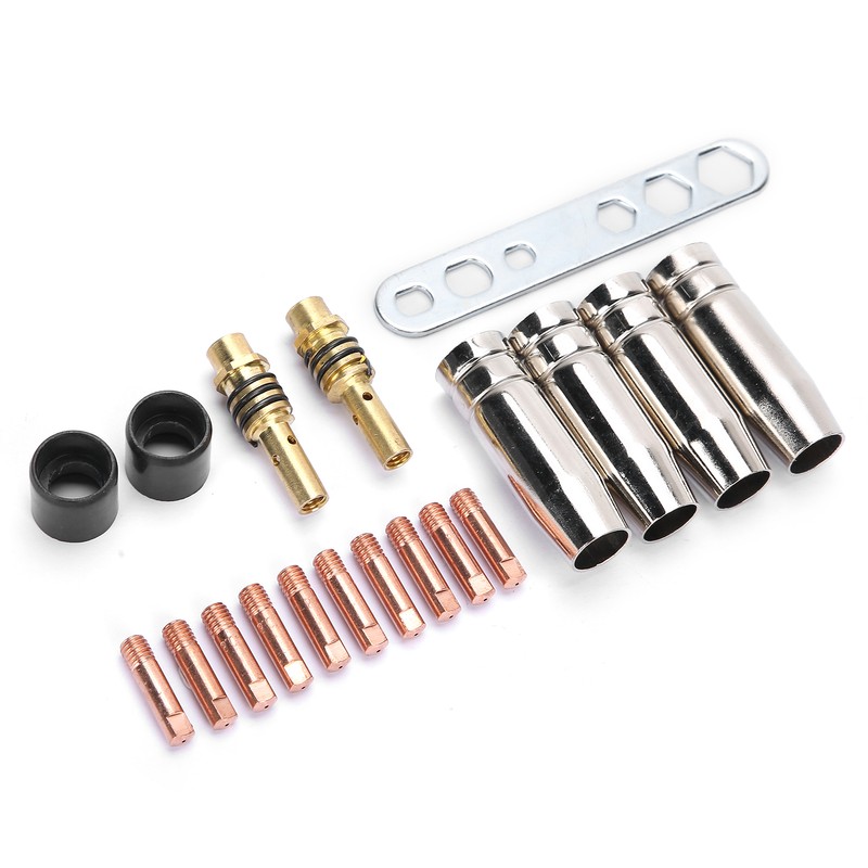 19Pcs Torch Welding Accessories Kit Nozzles Contact Tips for Binzel