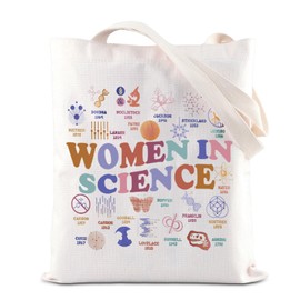 TSOTMO Tote Bag for Women in Science Feminism Gift Lab Week STEM Education Gift Scientist Shopping Bag, In Science
