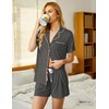 Ekouaer Pajamas Set for Women Short Sleeve Sleepwear Button Down