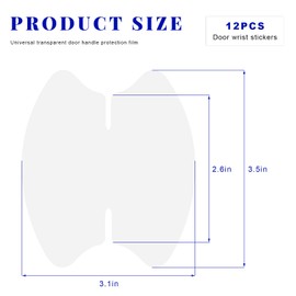 12PCS Car Door Handle Protector, Waterproof Anti-Scratch Film Clear Invisible Auto Door Bowl Sticker, Non-Marking Self Adhesive Handle Cup Scratch Guard for Most Vehicles
