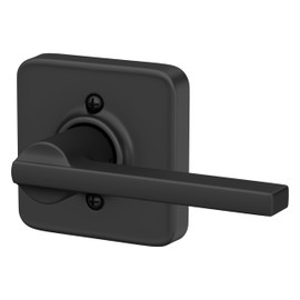 Schlage F170 LAT 622 LFL Latitude Door Lever with Laflin Trim, One-Sided Non-Turning Dummy Handle, Matte Black