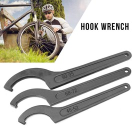 HugeAuto 3PCS C Hook Spanner, Adjusting Round Nut Hook Wrench Set Collet Chuck for 45-52mm 68-72mm 90-95mm