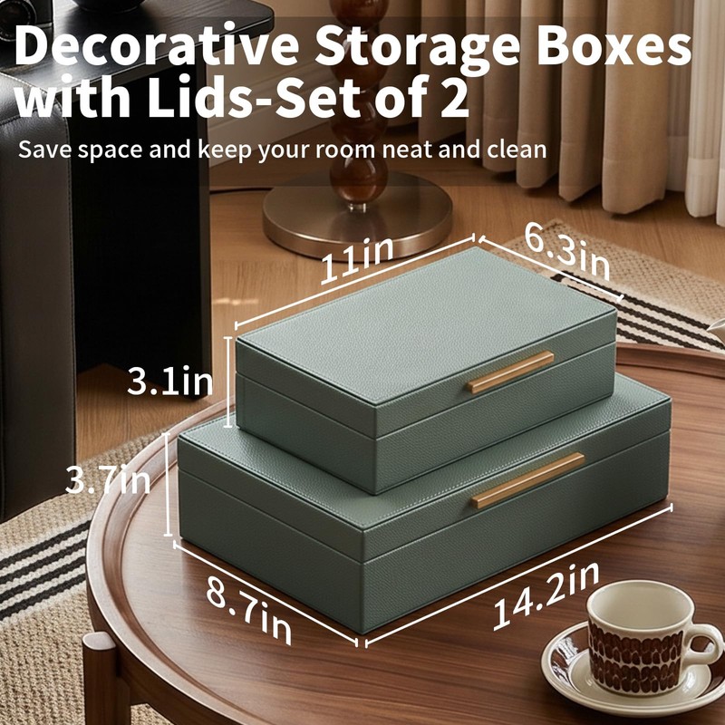 Decorative Storage Boxes with Lids Set-2 Store Photos, Letters Memory