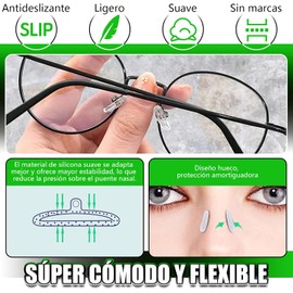 Almohadilla Nasales para Anteojos, 10 Pares Almohadillas Nariz Gafas Silicona con Tornillos, Pinzas, Destornilladores, Kit de Reparación de Anteojos para Gafas Decorativas, Gafas de Sol