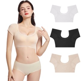 VINELEA 3pcs Underarm Absorbent Vest for women Breathable Sweatproof Pads for Under Armpits Washable and Comfortable Vest with Sweat Pads