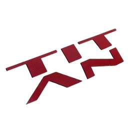 BDTrims Hood ABS Plastic Raised Letters Compatible with 2021-2024 Nissan Titan Models (Red Carbon)