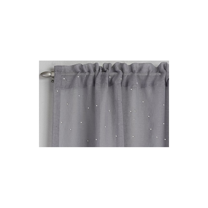 Tyrone Textiles Ltd Jewel Grey Diamante Voile Panel (Drop -