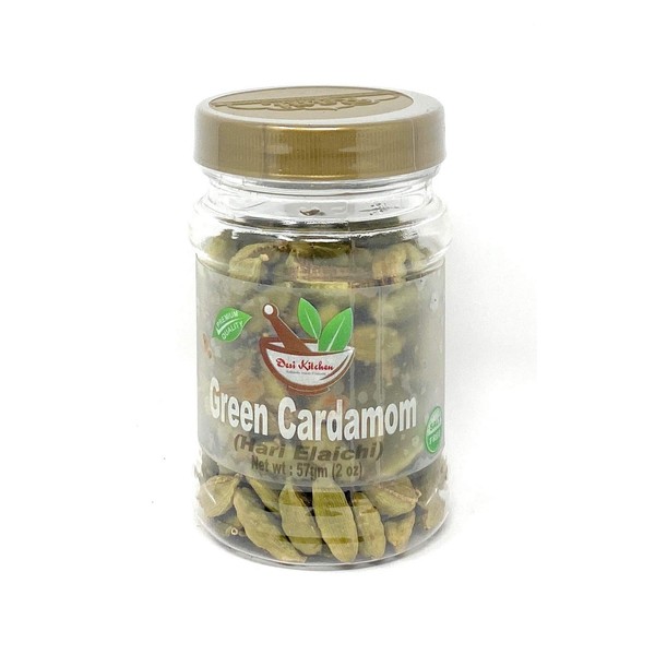 Desi Kitchen Spices All Natural | Vegan | Green Cardamom Pods (Elaichi) 2oz By Rani Foods Inc
