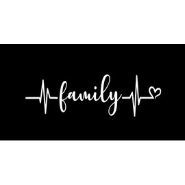 Family Heartbeat MKR Decal Vinyl Sticker |Cars Trucks Vans Walls Laptop|White|5.5 x 1.7 in|MKR1152