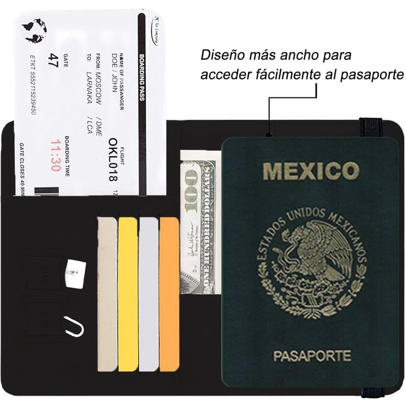 Lumbor37 Caja de Pasaporte RFID Billetera Caja de Tarjeta de