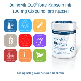Ubiquinol Kapseln 100mg hochdosiert Kaneka Coenzym Q10 (90 Kps) reduziert, atmungsaktiv, vegan