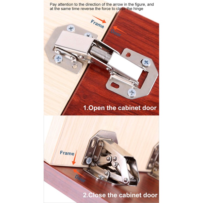 DOBOGA 2-Pack Hidden Hinges for Cabinet Doors Frameless, Concealed Cabinet