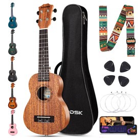AODSK Soprano Ukulele for Beginner 21 Inch Ukelele with Gig Bag Strap Nylon String 4 Picks Holiday Gift