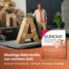 EUNOVA VivaChrono: 24h-Versorgung mit ausgewählten, Vitaminen und Mineralstoffen, Auf den Biorhythmus, abgestimmtes Nahrungsergänzungsmittel mit zeitversetzter, Freisetzung der Nährstoffe, 2x30
