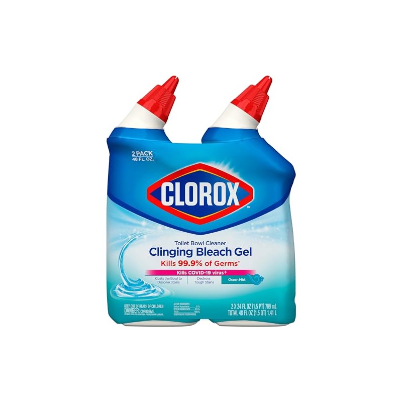 Clorox Toilet Bowl Cleaner, Clinging Bleach Gel, Ocean Mist -